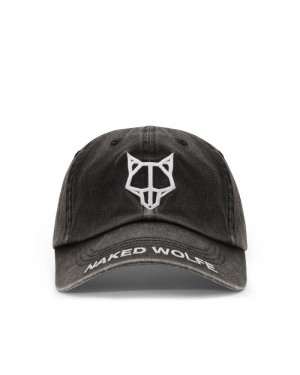 Naked Wolfe Baseball Washed Caps γυναικεια μαυρα | GREECE VGUPB7356