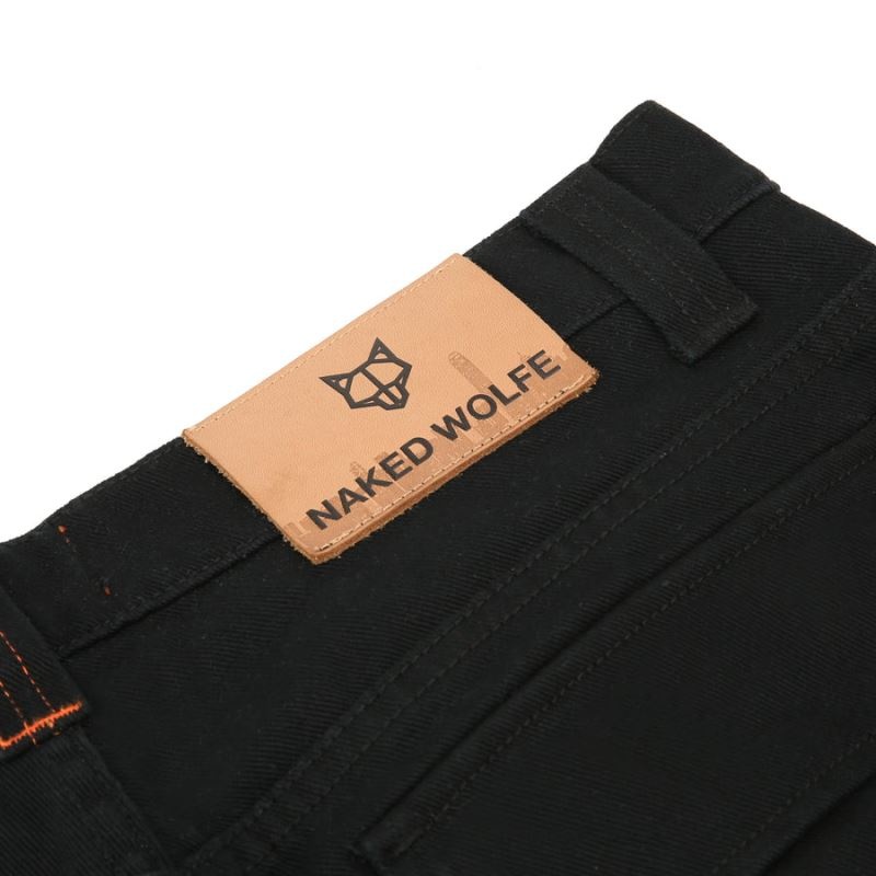 Naked Wolfe Baggy Pocket Cargo Logo Παντελονι ανδρικα μαυρα | GREECE KDWMG7312