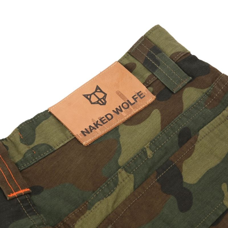 Naked Wolfe Baggy Pocket Cargo Logo Παντελονι ανδρικα καμουφλάζ | GREECE BAVQG9310