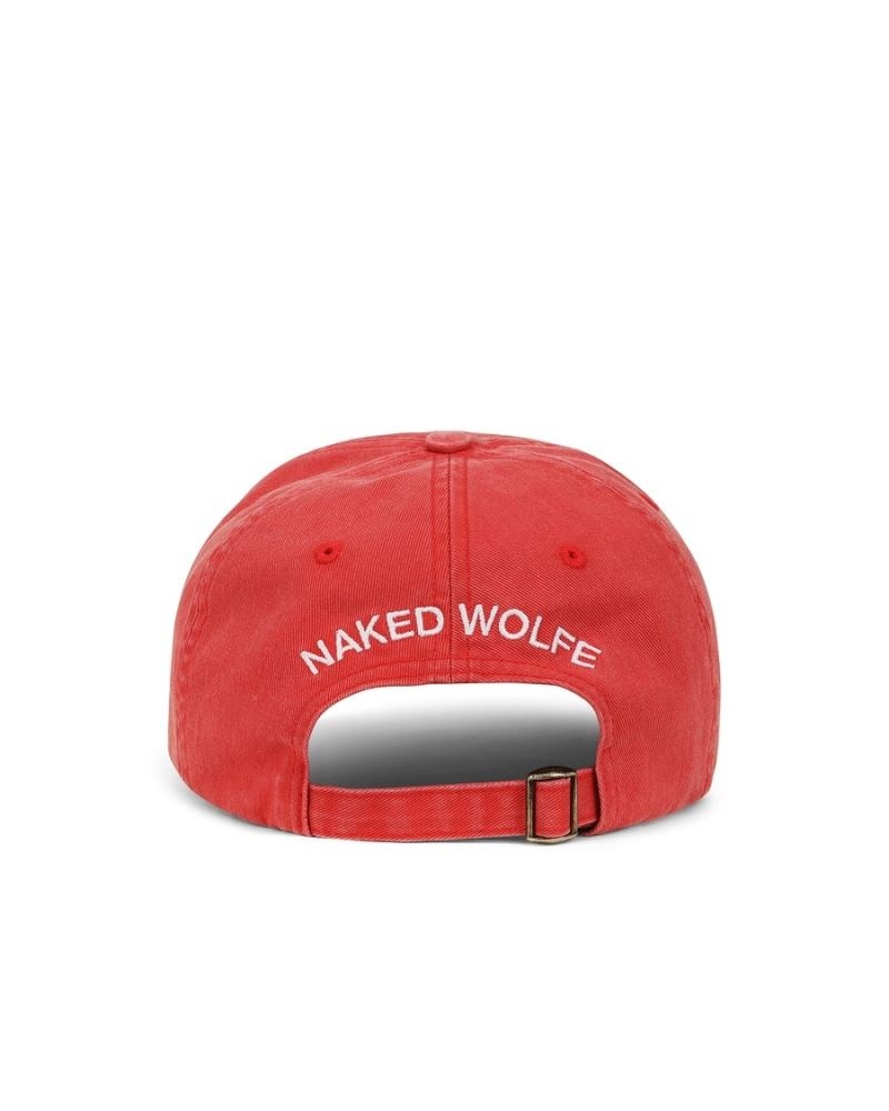 Naked Wolfe Baseball Washed Caps ανδρικα κοκκινα | GREECE KPBFT0912