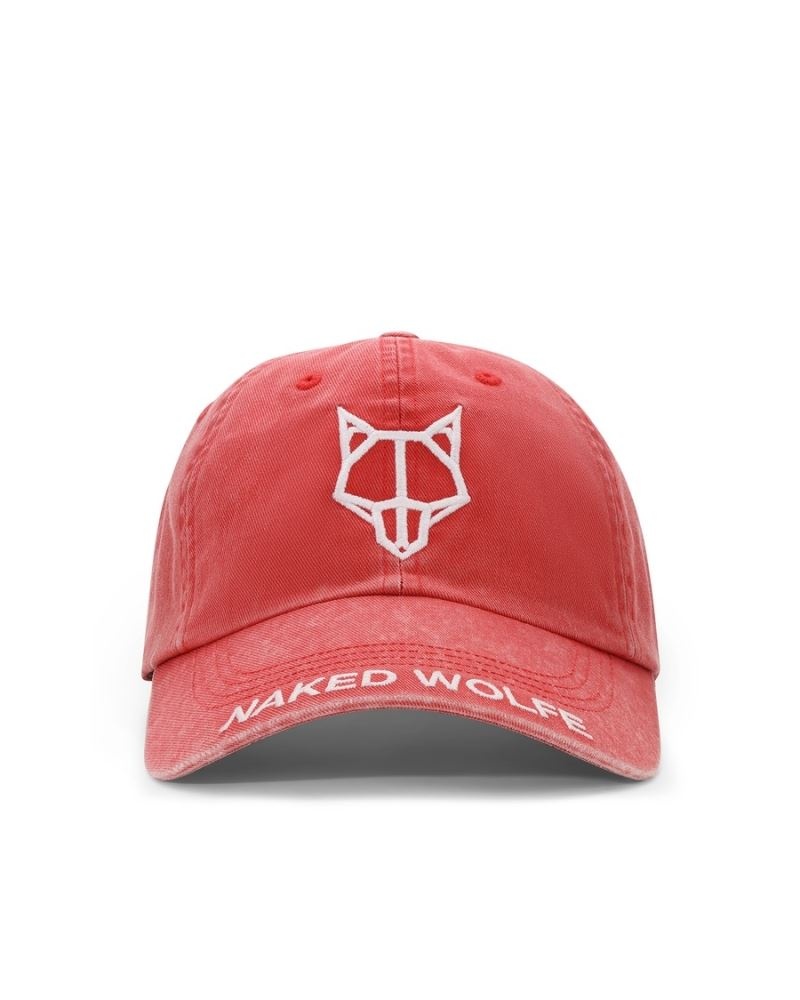 Naked Wolfe Baseball Washed Caps ανδρικα κοκκινα | GREECE KPBFT0912