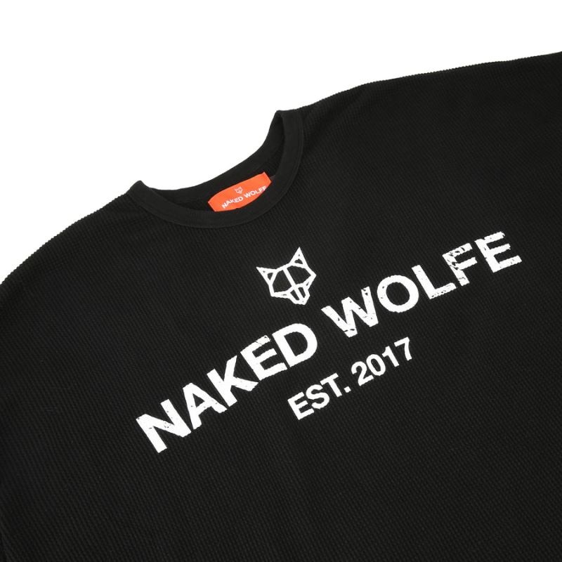 Naked Wolfe Thermal Φούτερ ανδρικα μαυρα | GREECE PILCJ4610